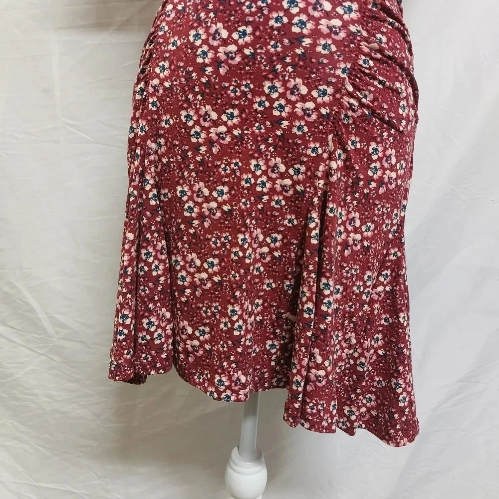 Free People Sweet Talker red Floral lace Boho Cottagecore 90s Mini Dress Size XS - Picture 8 of 16